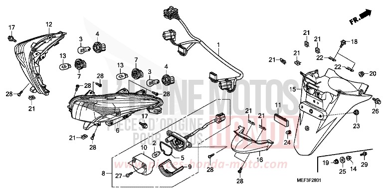 FEU ARRIERE/GARDE-BOUE ARRIERE (FJS400D9/FJS400A) de SW-T400 ABS SWORD SILVER METALLIC (NHA95) 2009